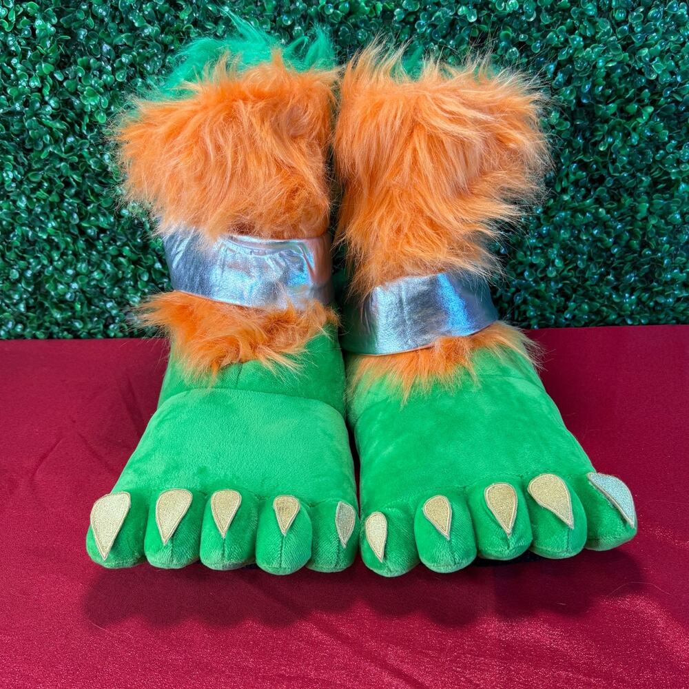 Street Fighter Blanka Costume Slippers Adult Size S/M Plush Cosplay Shoes